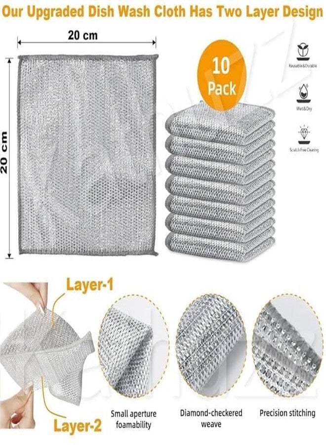 HOMETIC Non-Scratch Wire Dishcloth Multipurpose Wire Dishwashing Cloth for Wet and Dry Easy Rinsing Reusable Wire Cleaning Cloth Kitchen Sinks Pan Dish Pan Counter Easy Rinsing Washable (10) - Image 2